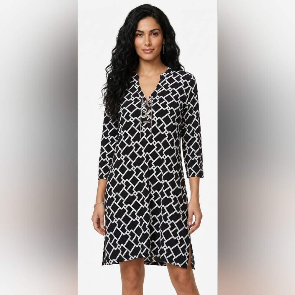 MIchael Michael Kors  Black and White Patterned Dress Size XL